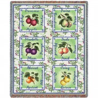 Alsatian Fruit - Cotton Woven Blanket Throw -  (72x54)
