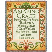 Amazing Grace How Sweet The Sound - Sympathy - Cotton Woven Blanket Throw -  (72x54)
