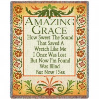 Amazing Grace How Sweet The Sound - Sympathy - Cotton Woven Blanket Throw -  (72x54)