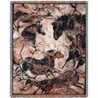 Ancient Hall - Southwest Cave Rock Art - Cecilia Henle - Cotton Woven Blanket Throw -  (72x54)