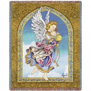 Guardian Angel and Baby - Ingrid - Cotton Woven Blanket Throw -  (72x54)
