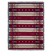 Antelope Ridge - Flag - Southwest Native American Inspired Tribal Camp - Cotton Woven Blanket Throw -  (72x54)