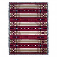 Antelope Ridge - Flag - Southwest Native American Inspired Tribal Camp - Cotton Woven Blanket Throw -  (72x54)