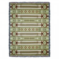 Antelope Ridge - Juniper - Southwest Native American Inspired Tribal Camp - Cotton Woven Blanket Throw -  (72x54)