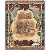 Antler Lodge - Cotton Woven Blanket Throw -  (72x54)