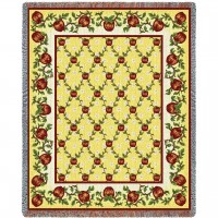 Apple Season - Cotton Woven Blanket Throw -  (72x54)