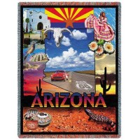 State of Arizona - Cotton Woven Blanket Throw -  (72x54)