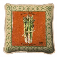 Asparagus Textured Hand Finished Elegant Woven Throw Pillow Cover 100% Cotton  Size 17x17