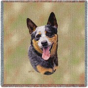 Australian Cattle Dog - Robert May - Lap Square Cotton Woven Blanket Throw -  (54x54)