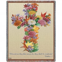 Autumn Leaves - Blessed Are Those Who Mourn For They Will Be Comforted - Matthew 5:4 - Parker Fulton - Cotton Woven Blanket Throw -  (72x54)
