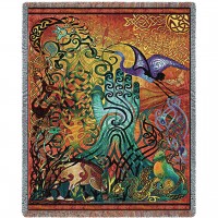 Awen - Celtic - Jen Delyth - Cotton Woven Blanket Throw -  (72x54)