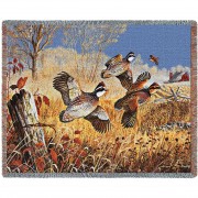 Back Forty Flush Quail - Terry Doughty - Cotton Woven Blanket Throw -  (72x54)