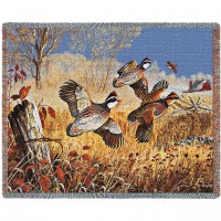 Back Forty Flush Quail - Terry Doughty - Cotton Woven Blanket Throw -  (72x54)