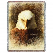 American Bald Eagle - Greg Giordano - Cotton Woven Blanket Throw -  (72x54)