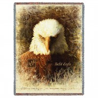 American Bald Eagle - Greg Giordano - Cotton Woven Blanket Throw -  (72x54)