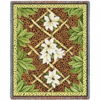 Bamboo and Skin - Cotton Woven Blanket Throw -  (72x54)