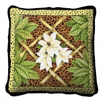 Bamboo and Skin Textured Hand Finished Elegant Woven Throw Pillow Cover 100% Cotton  Size 17x17
