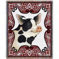 Bandana Pig - Stephanie Stouffer - Cotton Woven Blanket Throw -  (72x54)