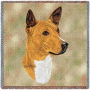 Basenji - Robert May - Lap Square Cotton Woven Blanket Throw -  (54x54)