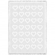 Basketweave Hearts White Small Blanket