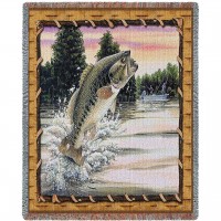 Bass Attack - Cotton Woven Blanket Throw -  (72x54)