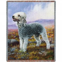 Bedlington Terrier - Robert May - Cotton Woven Blanket Throw -  (72x54)