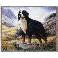 Bernese Mountain - Robert May - Cotton Woven Blanket Throw -  (72x54)