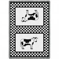Bessie The Cow - Our First Blanket - Cotton Woven Blanket Throw -  (70x50)