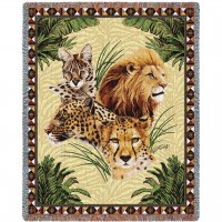 Big Cats - Katie Dobson Cundiff - Cotton Woven Blanket Throw -  (72x54)