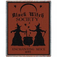 Black Witch Society - Cotton Woven Blanket Throw -  (72x54)