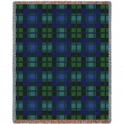 Plaid - Black Watch Tartan - Cotton Woven Blanket Throw -  (72x54)