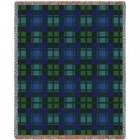 Plaid - Black Watch Tartan - Cotton Woven Blanket Throw -  (72x54)