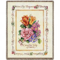 Blooming Bouquet - Judy Hand - Cotton Woven Blanket Throw -  (72x54)