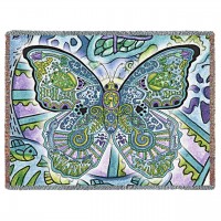 Blue Morpho - Butterfly - Animal Spirits Totem - Sue Coccia - Cotton Woven Blanket Throw -  (72x54)