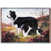 Border Collie - Robert May - Cotton Woven Blanket Throw -  (72x54)