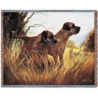 Border Terrier - Robert May - Cotton Woven Blanket Throw -  (72x54)