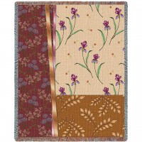 Botanical Swatches Cafe - Cotton Woven Blanket Throw -  (72x54)