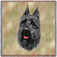 Bouvier des Flanders Dog - Robert May - Lap Square Cotton Woven Blanket Throw -  (54x54)