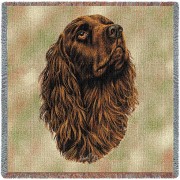 Boykin Spaniel - Robert May - Lap Square Cotton Woven Blanket Throw -  (54x54)