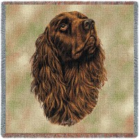Boykin Spaniel - Robert May - Lap Square Cotton Woven Blanket Throw -  (54x54)