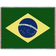 Brazil National Flag - Cotton Woven Blanket Throw -  (72x54)