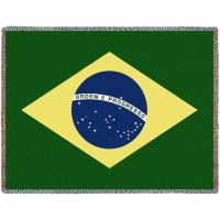 Brazil National Flag - Cotton Woven Blanket Throw -  (72x54)