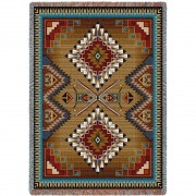 Brazos - Southwest Native American Inspired Tribal Camp - Cotton Woven Blanket Throw -  (72x54)