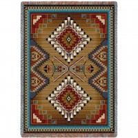 Brazos - Southwest Native American Inspired Tribal Camp - Cotton Woven Blanket Throw -  (72x54)