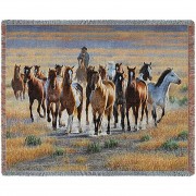 Bringing Them In - Cynthie Fisher - Cotton Woven Blanket Throw -  (72x54)