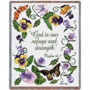 Butterflies - God Is Our Refuge And Strength - Psalm 46:1 - Jessica Sporn - Cotton Woven Blanket Throw -  (72x54)
