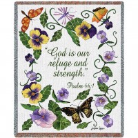 Butterflies - God Is Our Refuge And Strength - Psalm 46:1 - Jessica Sporn - Cotton Woven Blanket Throw -  (72x54)