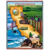 State of California - Cotton Woven Blanket Throw -  (72x54)