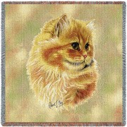 Cameo Persian Cat - Robert May - Lap Square Cotton Woven Blanket Throw -  (54x54)
