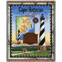 Cape Hatteras Lighthouse - Cotton Woven Blanket Throw -  (72x54)